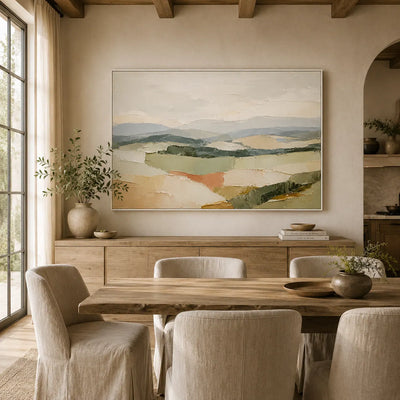 Soft Valley Landscape Wall Art room scene 3 | Olyrel