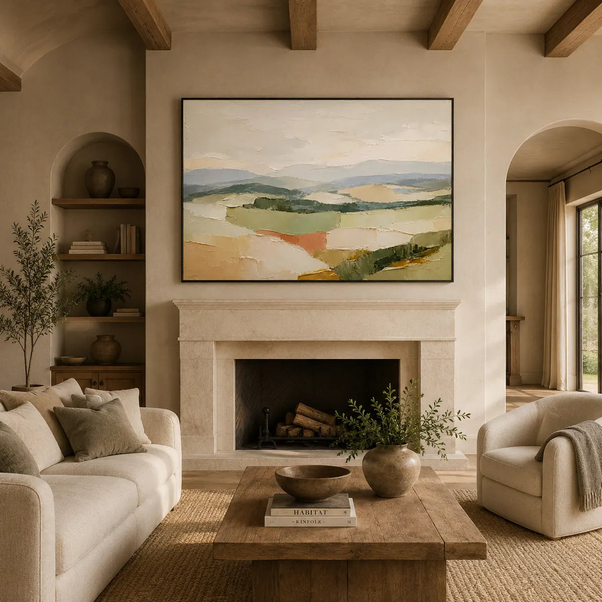 Soft Valley Landscape Wall Art room scene 5 | Olyrel