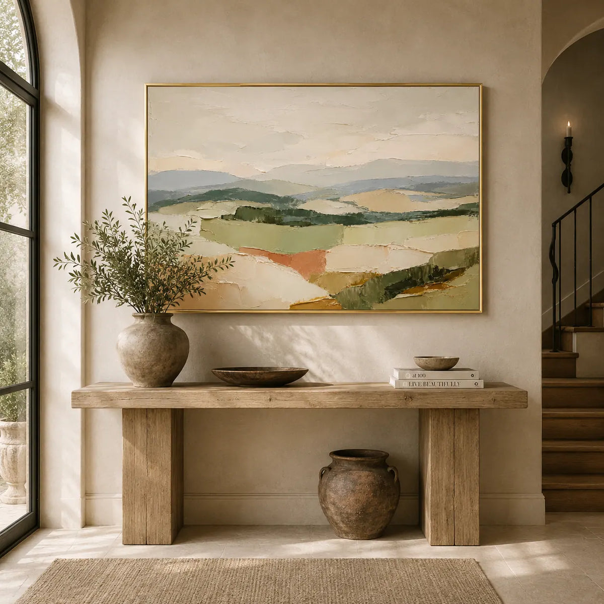 Soft Valley Landscape Wall Art room scene 6 | Olyrel