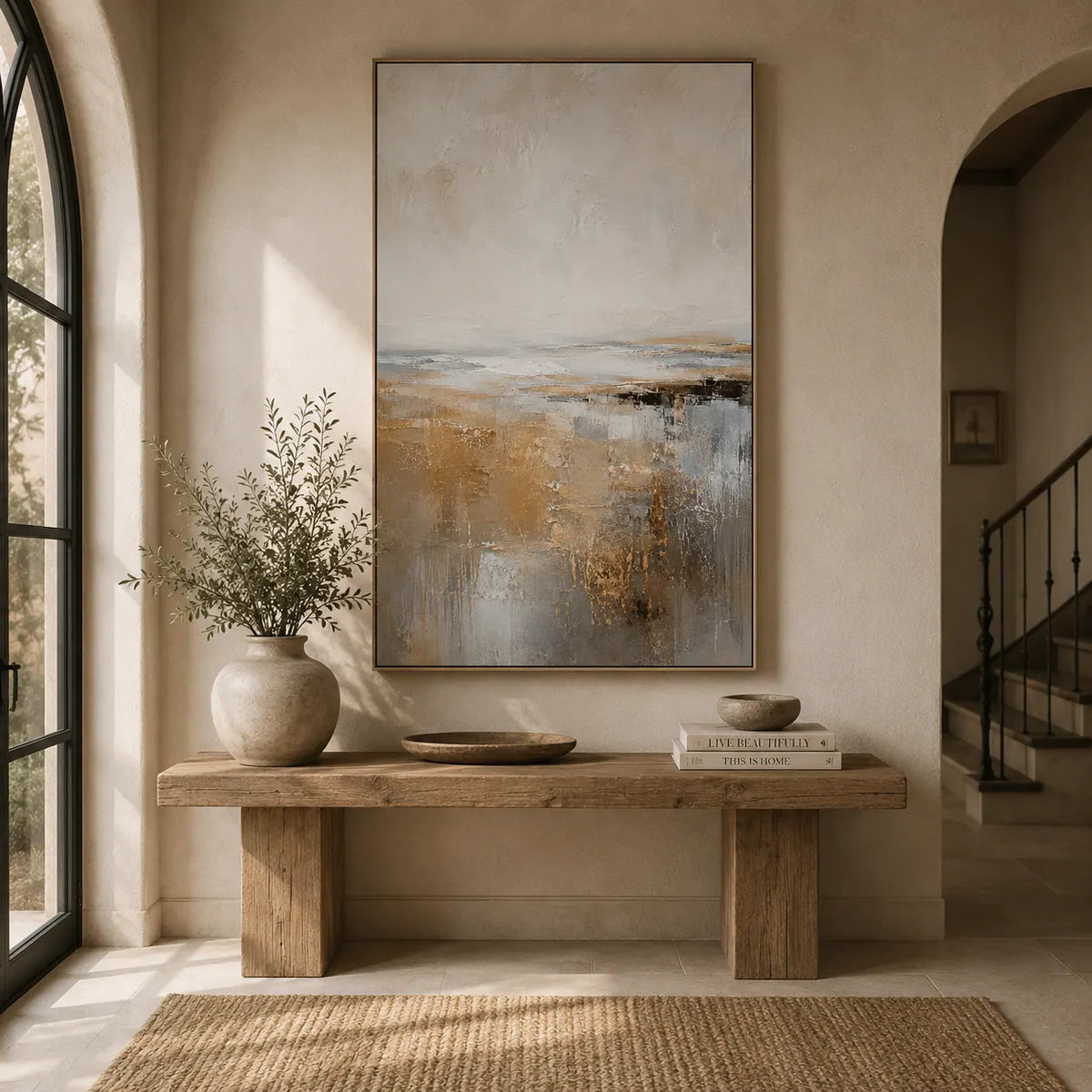 Bronze Mist Seascape Wall Art room scene 5 | Olyrel