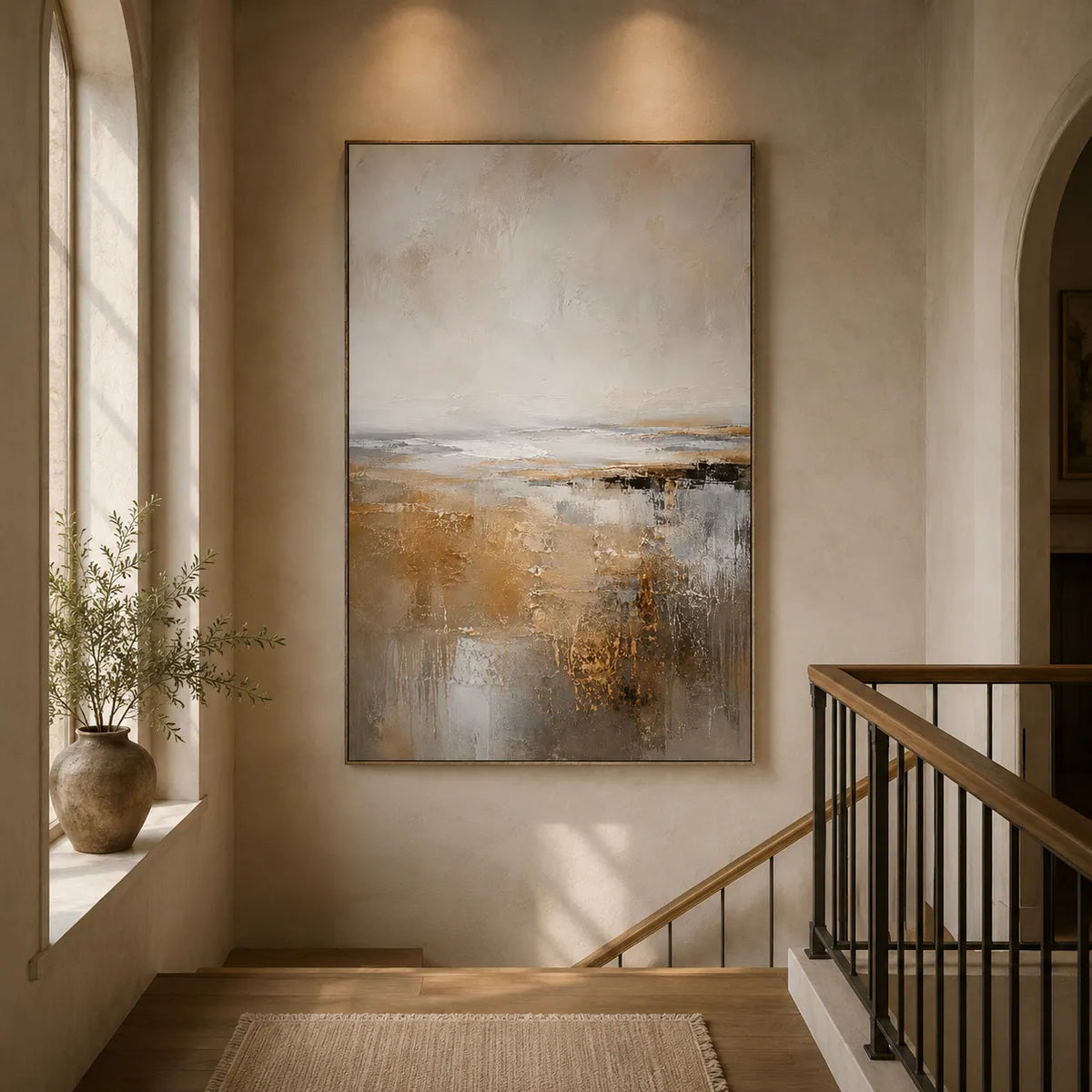 Bronze Mist Seascape Wall Art room scene 6 | Olyrel