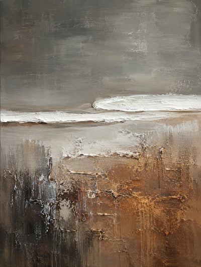 Charcoal Shore Seascape Wall Art room scene 1 | Olyrel