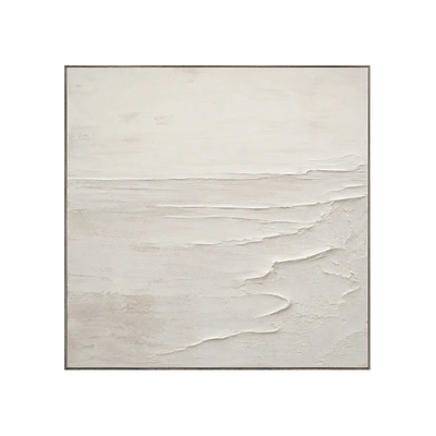 Ivory Wave Textured Wall Art | Olyrel