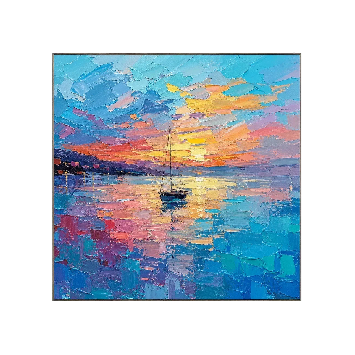 Sunset Sail Coastal Wall Art | Olyrel