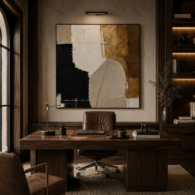 Ecru Figure Abstract Wall Art room scene 5 | Olyrel