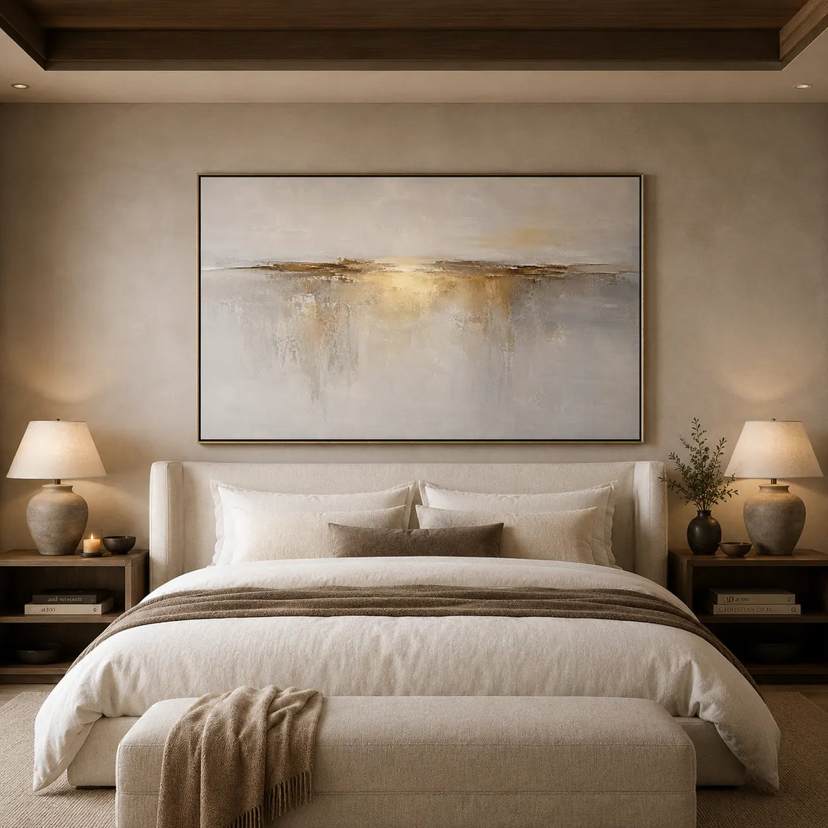 Gilded Horizon Seascape Wall Art room scene 4 | Olyrel