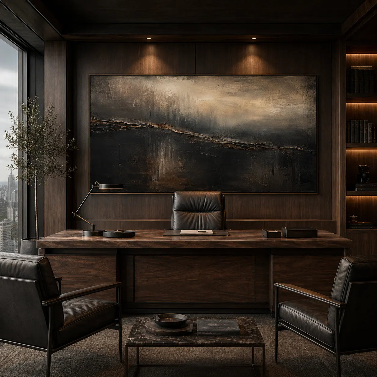 Midnight Shore Seascape Wall Art room scene 2 | Olyrel