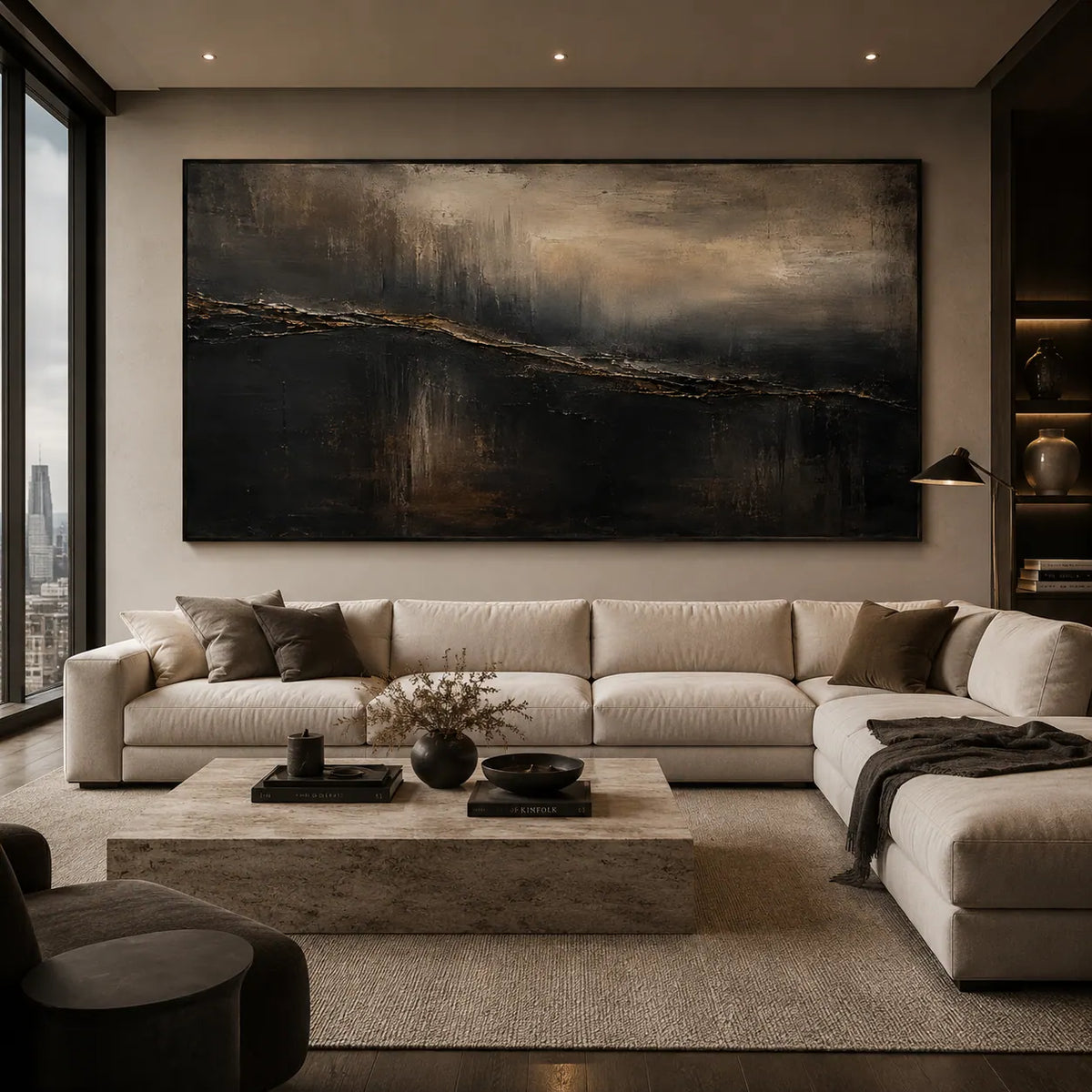 Midnight Shore Seascape Wall Art room scene 3 | Olyrel