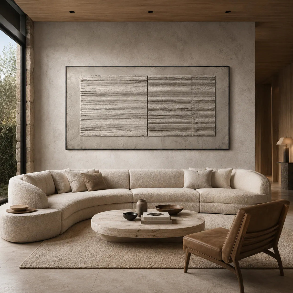 Slate Panel Textured Wall Art room scene 2 | Olyrel