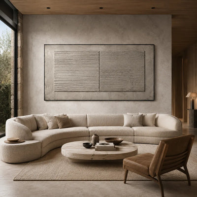 Slate Panel Textured Wall Art room scene 2 | Olyrel