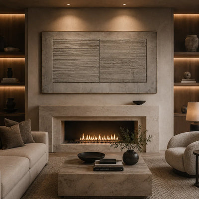 Slate Panel Textured Wall Art room scene 4 | Olyrel