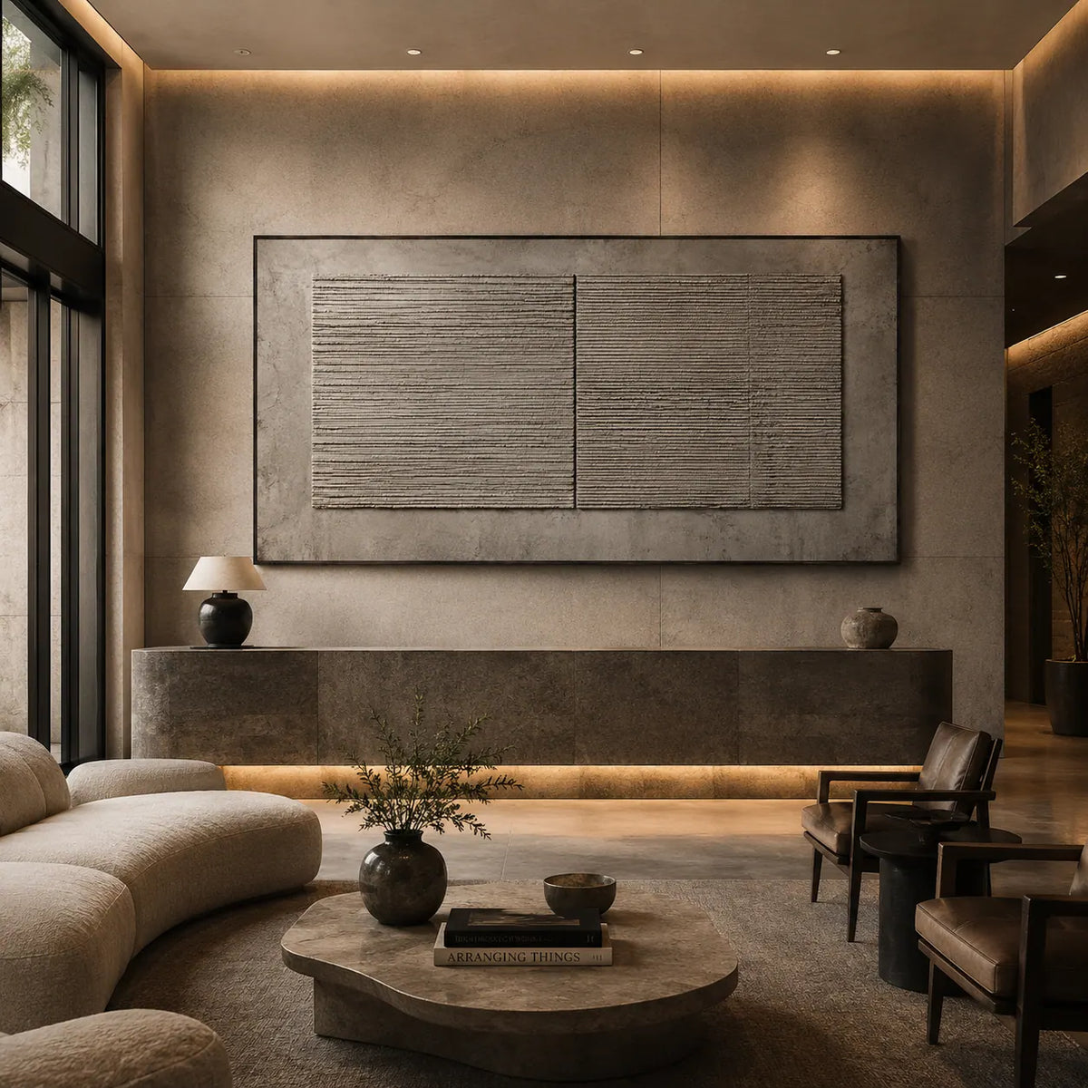 Slate Panel Textured Wall Art room scene 5 | Olyrel