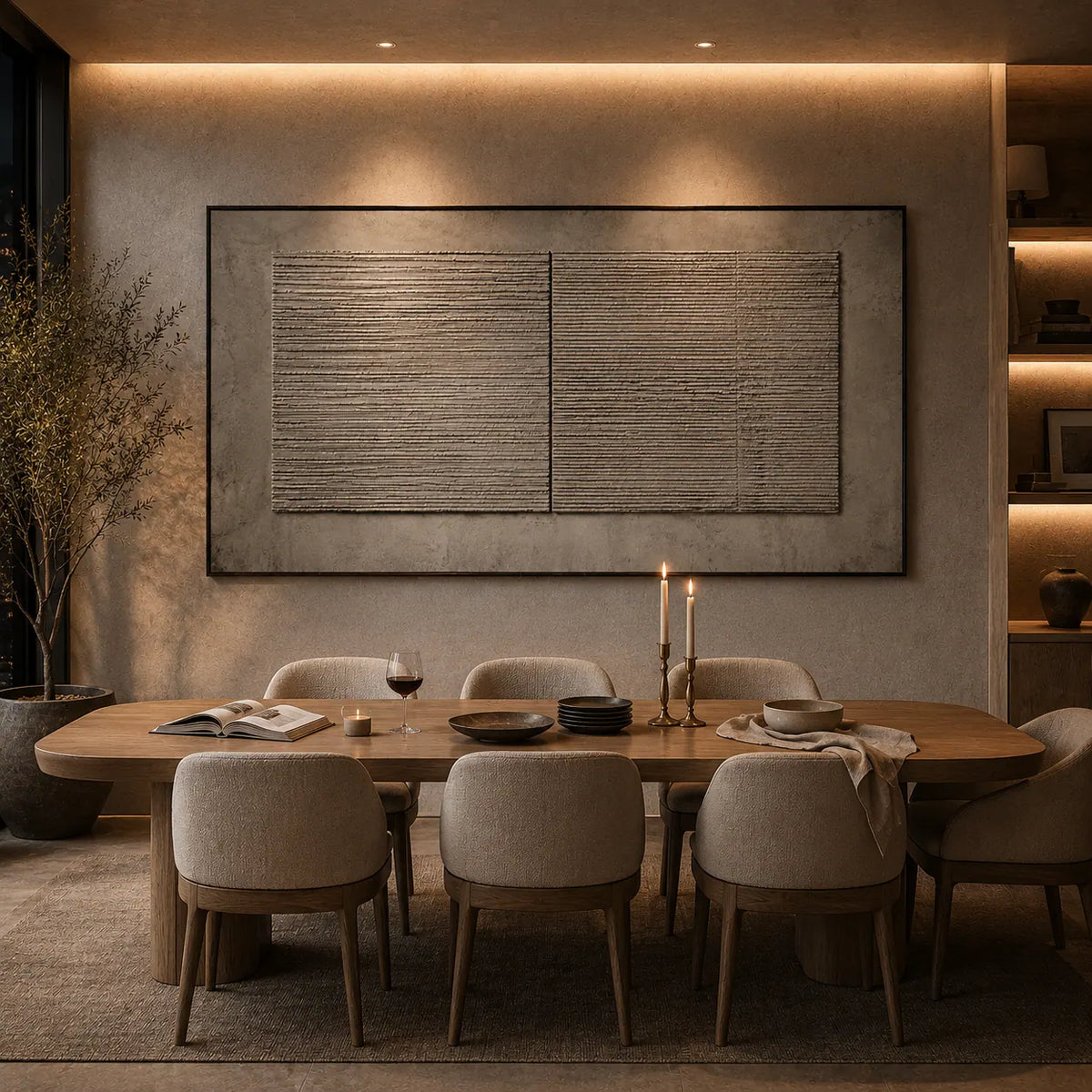 Slate Panel Textured Wall Art room scene 6 | Olyrel