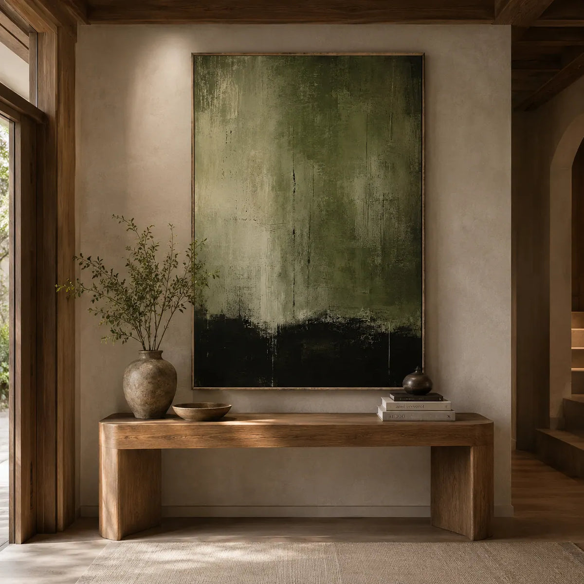 Olive Shadow Textured Wall Art room scene 4 | Olyrel