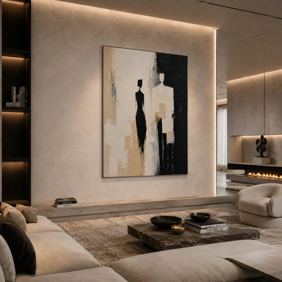Shadow Pair Figure Wall Art shown in a quiet home office | Olyrel