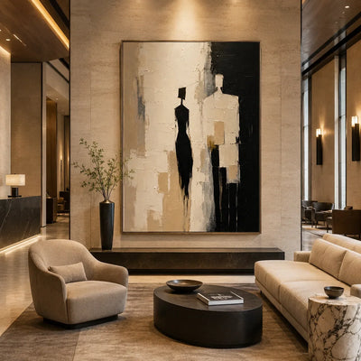 Shadow Pair Figure Wall Art displayed in a collected studio setting | Olyrel
