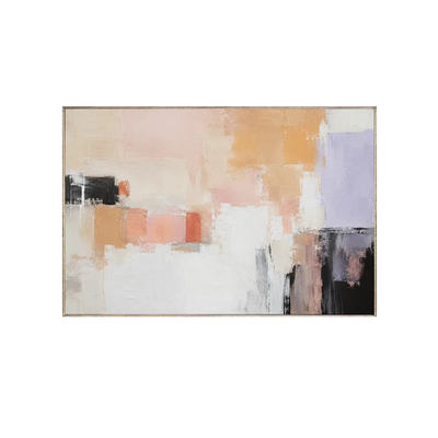 Peach Blocks Abstract Wall Art | Olyrel