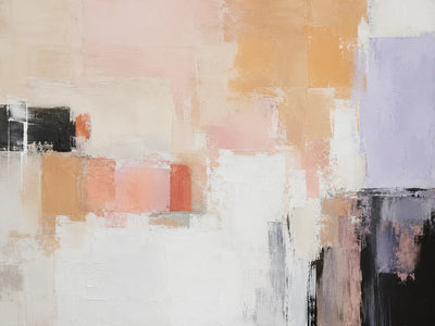 Peach Blocks Abstract Wall Art room scene 1 | Olyrel