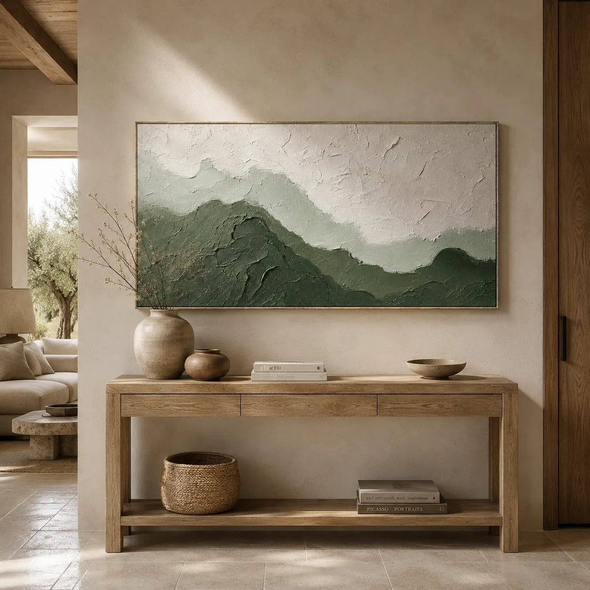 Sage Ridge Textured Wall Art room scene 4 | Olyrel