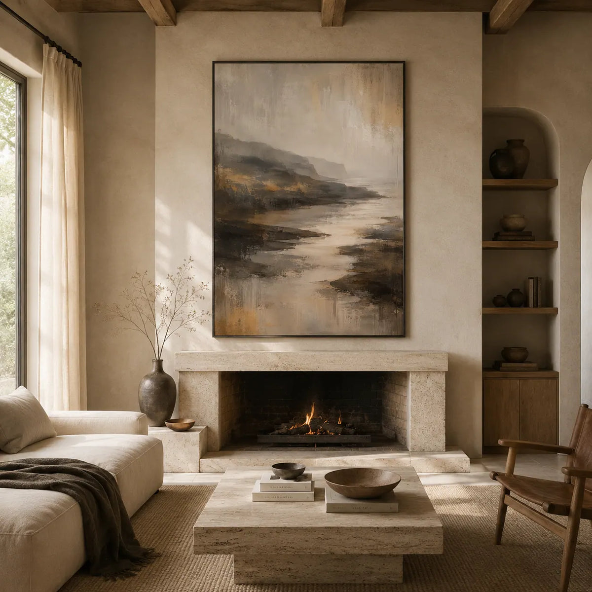 Smoky Valley Landscape Wall Art room scene 3 | Olyrel