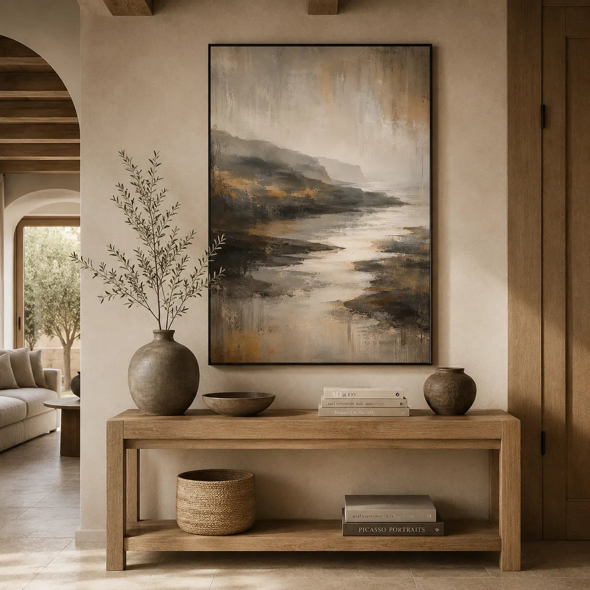 Smoky Valley Landscape Wall Art room scene 4 | Olyrel