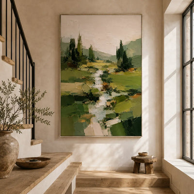 Green Creek Landscape Wall Art room scene 4 | Olyrel