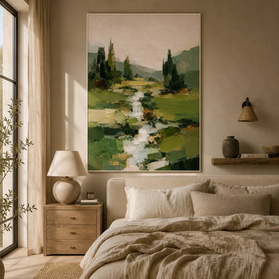 Green Creek Landscape Wall Art room scene 5 | Olyrel