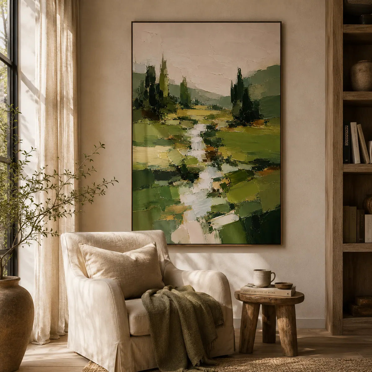 Green Creek Landscape Wall Art room scene 6 | Olyrel