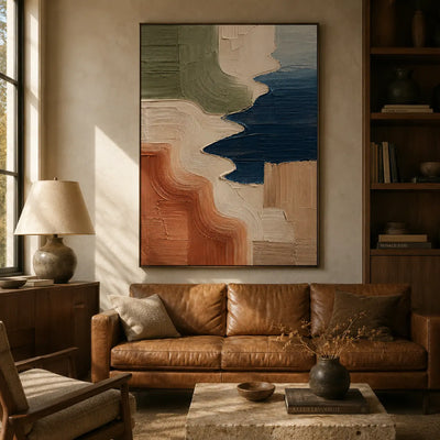Terra Coast Abstract Wall Art room scene 2 | Olyrel