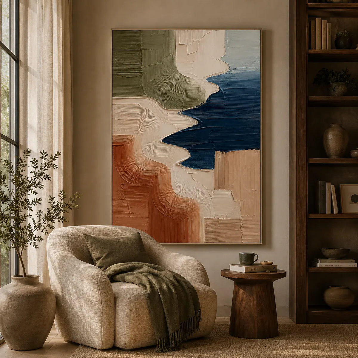Terra Coast Abstract Wall Art room scene 3 | Olyrel