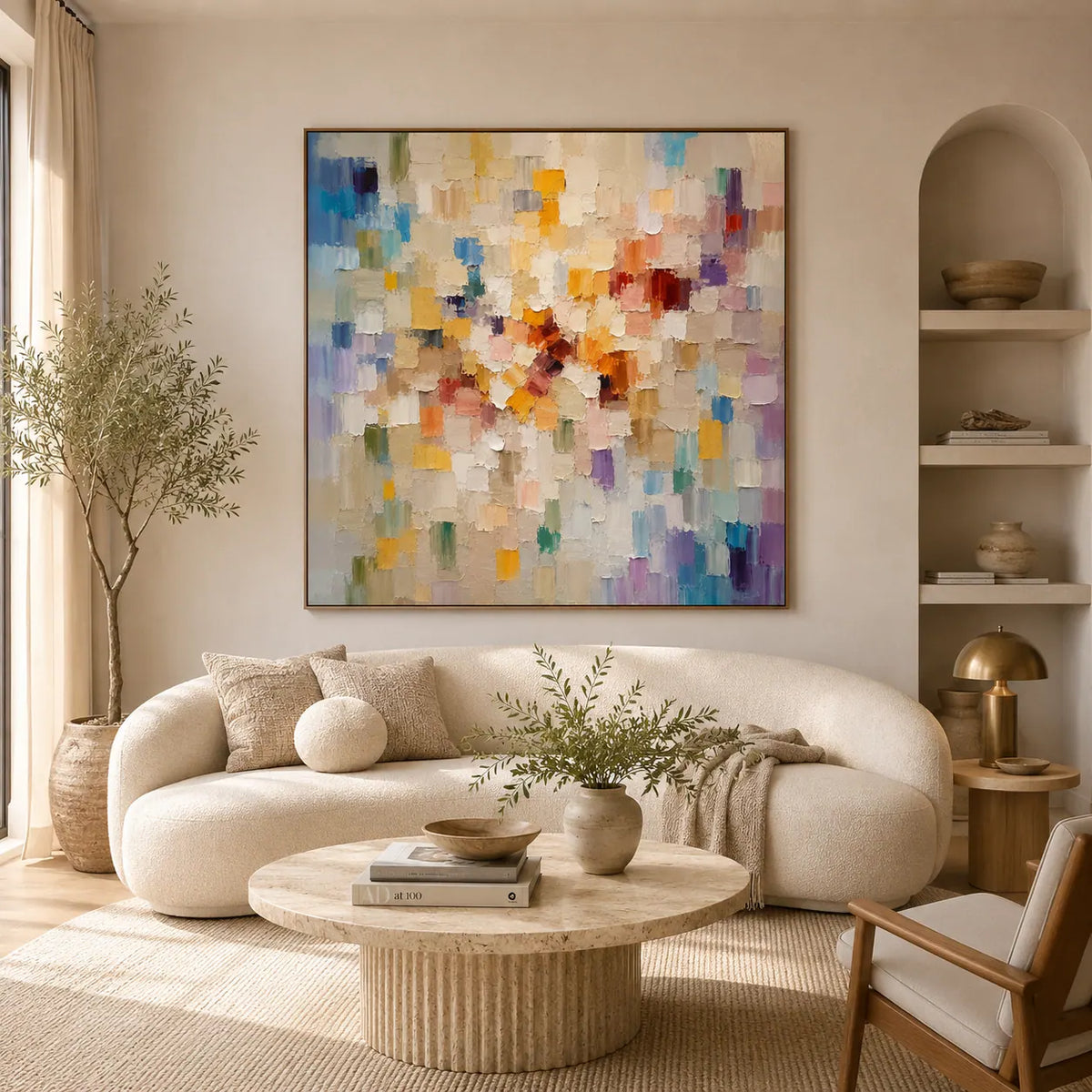 Mosaic Bloom Floral Wall Art room scene 2 | Olyrel