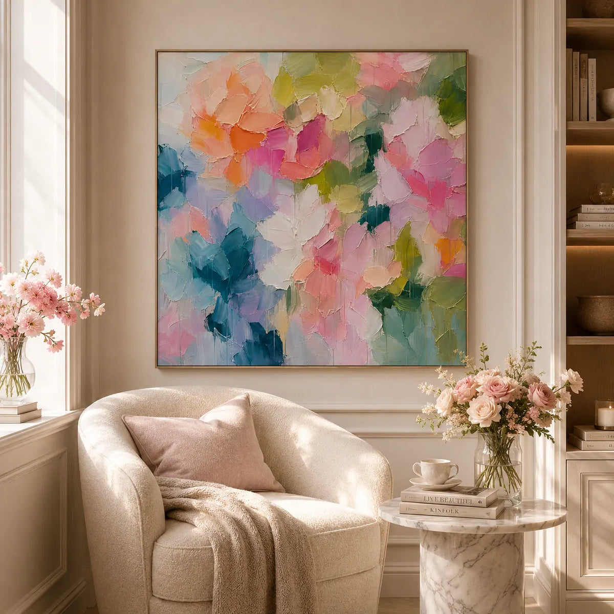 Mosaic Bloom Floral Wall Art room scene 6 | Olyrel