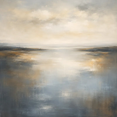 Silver Tide Seascape Wall Art room scene 1 | Olyrel