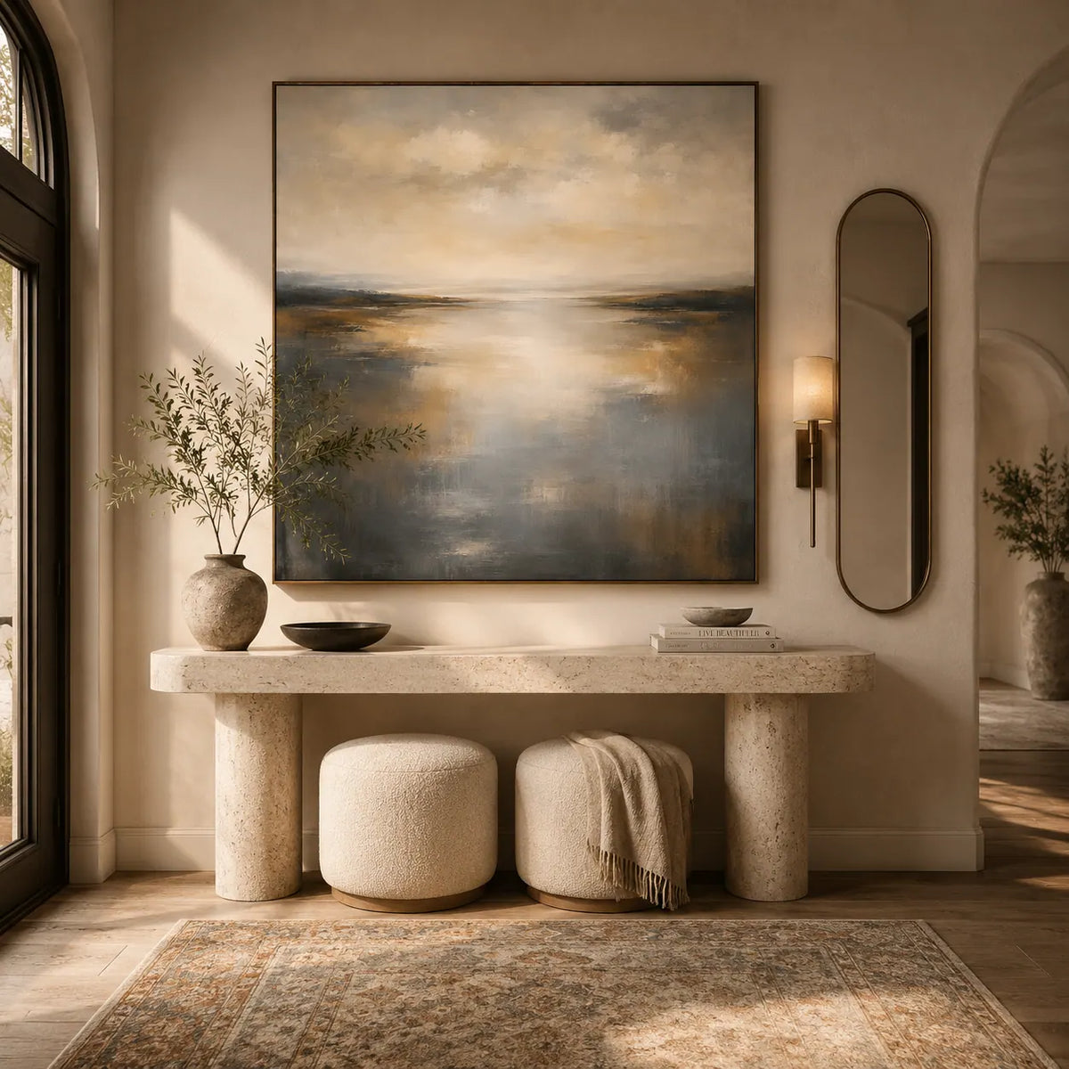Silver Tide Seascape Wall Art room scene 6 | Olyrel