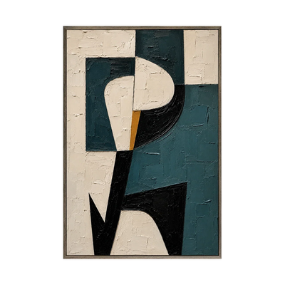 Teal Profile Abstract Wall Art | Olyrel