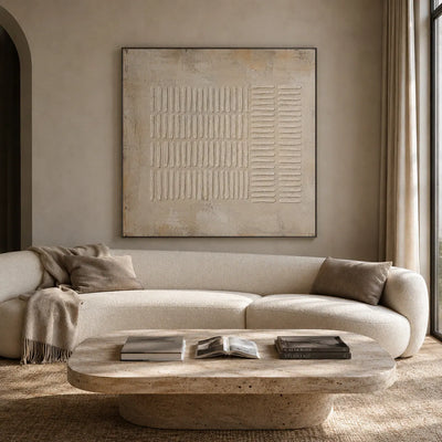 Ribbed Linen Textured Wall Art room scene 2 | Olyrel