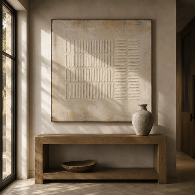 Ribbed Linen Textured Wall Art room scene 5 | Olyrel
