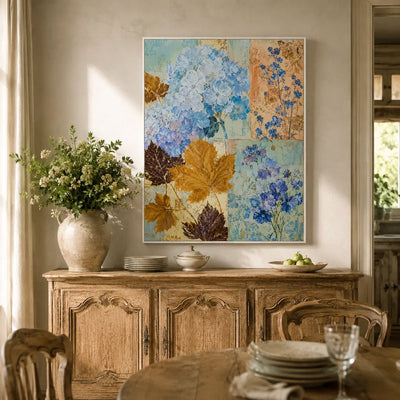 Blue Hydrangea Botanical Wall Art artwork view | Olyrel