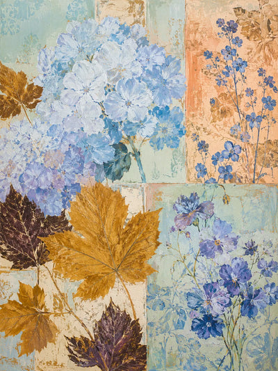 Blue Hydrangea Botanical Wall Art room scene 2 | Olyrel