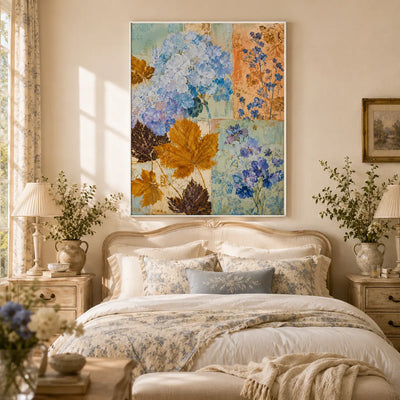 Blue Hydrangea Botanical Wall Art room scene 5 | Olyrel