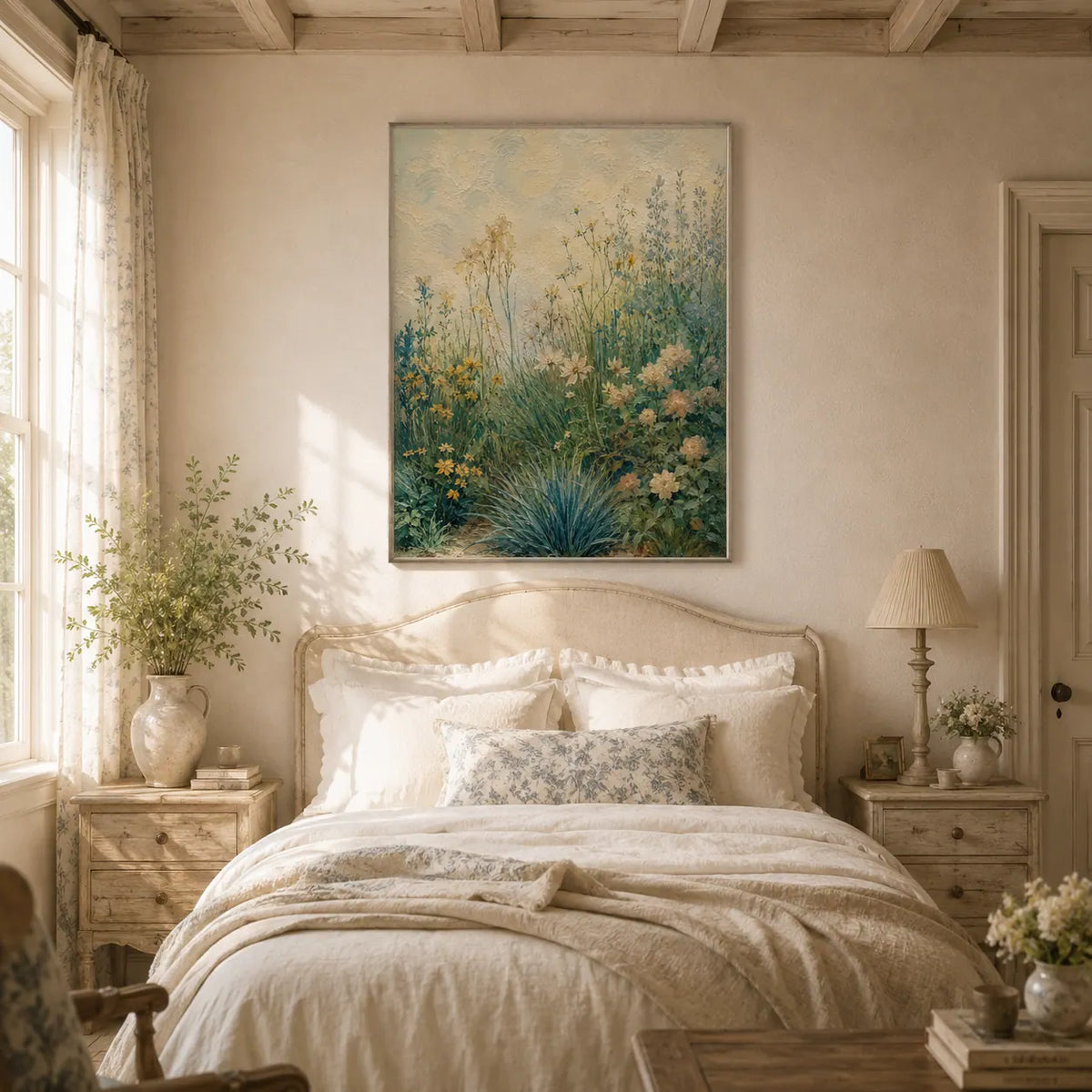 Blue Meadow Botanical Wall Art artwork view | Olyrel