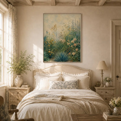 Blue Meadow Botanical Wall Art artwork view | Olyrel