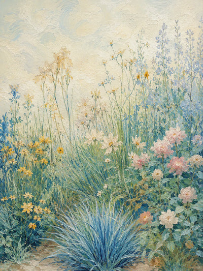 Blue Meadow Botanical Wall Art room scene 2 | Olyrel