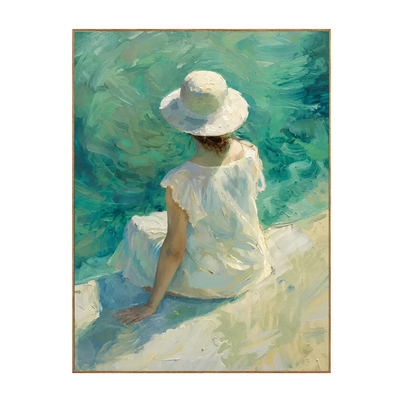 Sun Hat Shore Figure Wall Art | Olyrel