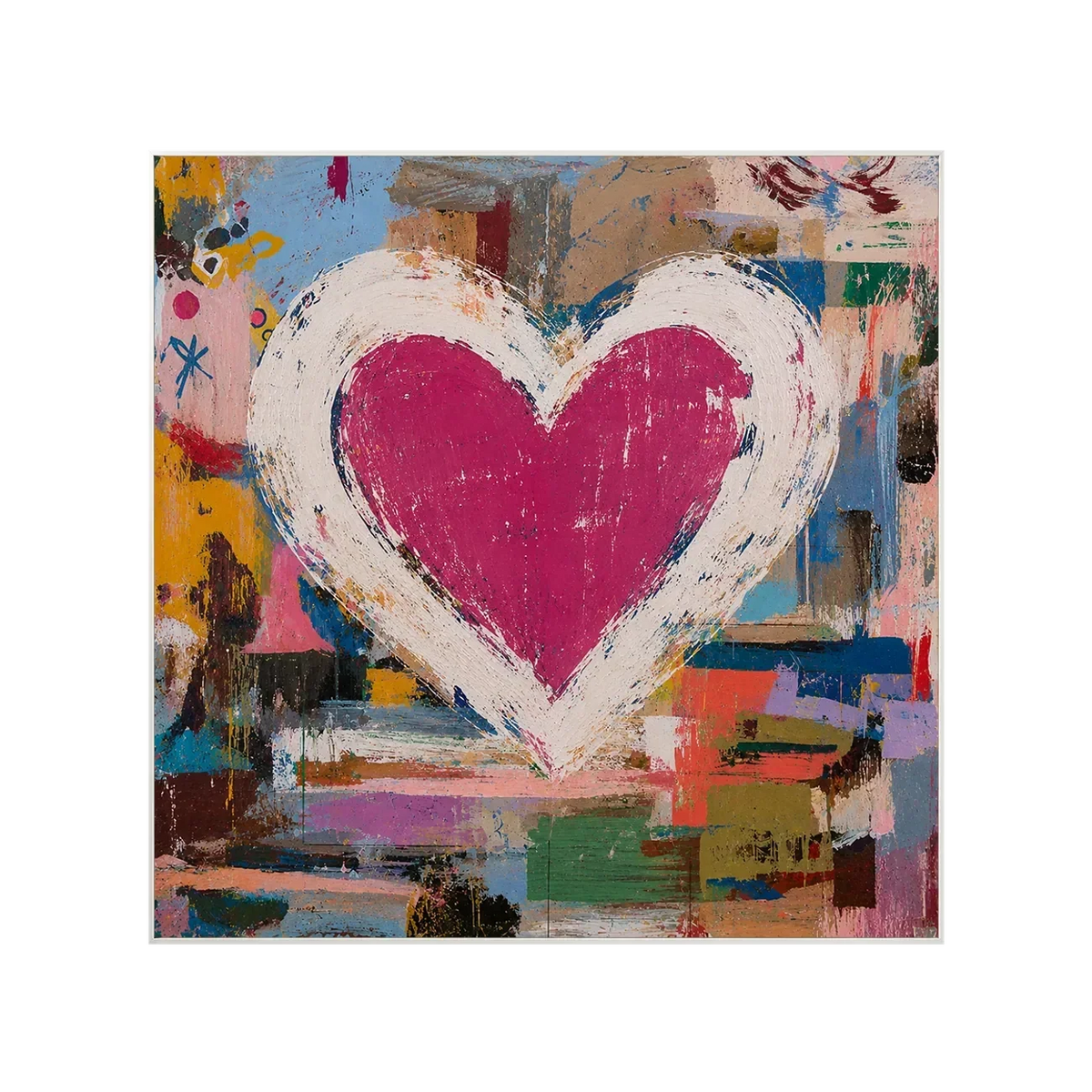 Pink Heart Abstract Wall Art | Olyrel
