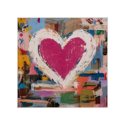 Pink Heart Abstract Wall Art | Olyrel
