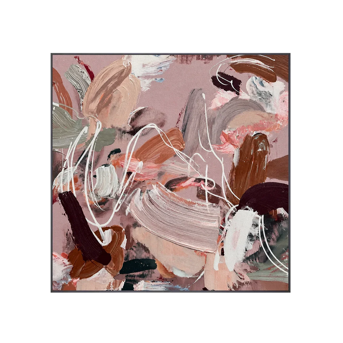 Blush Motion Abstract Wall Art | Olyrel