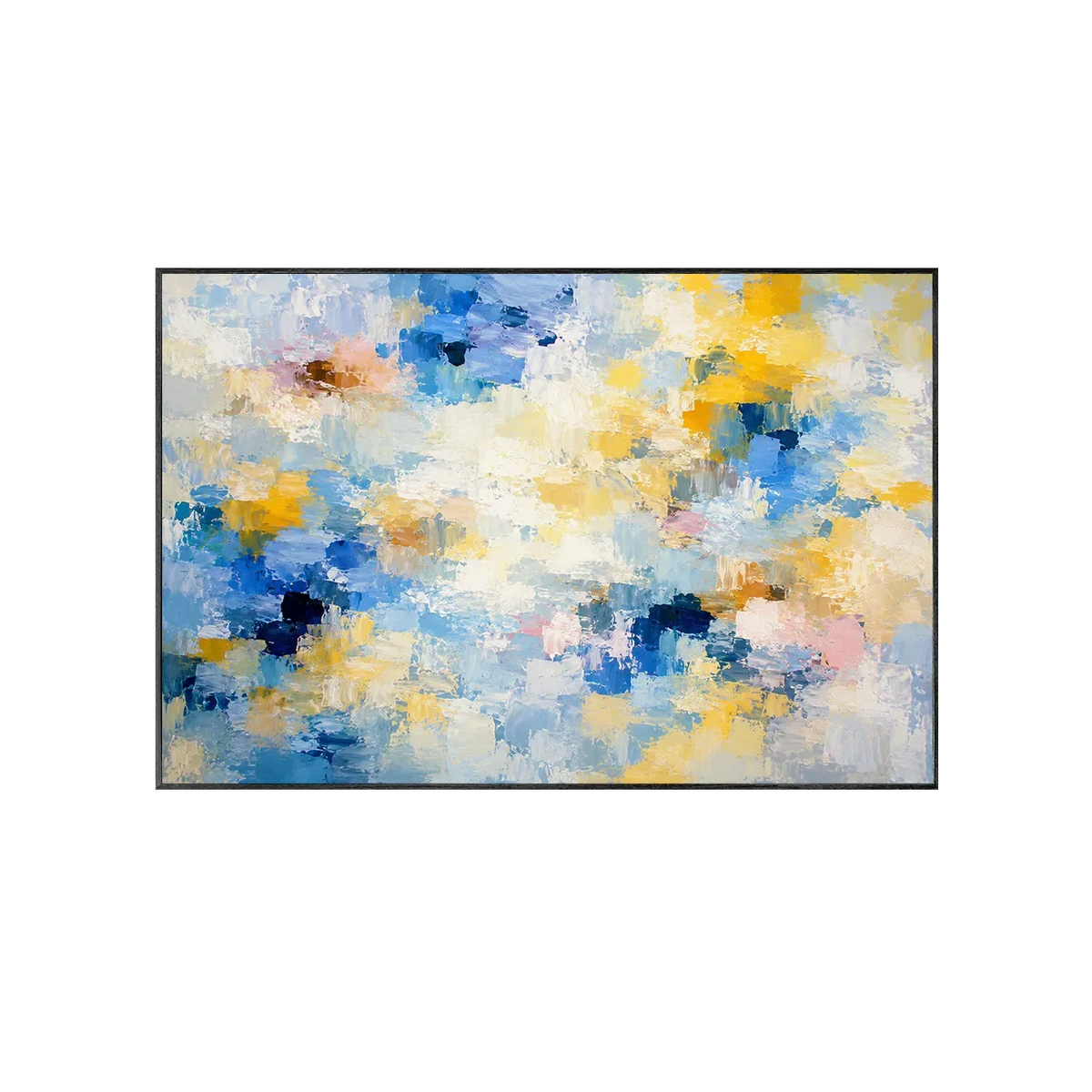 Blue Gold Cloud Abstract Wall Art | Olyrel