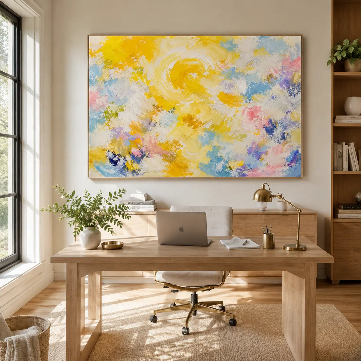 Golden Spiral Abstract Wall Art room scene 7 | Olyrel