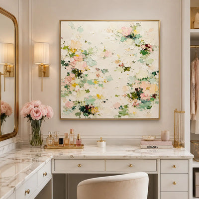 Soft Blossom Floral Wall Art room scene 6 | Olyrel